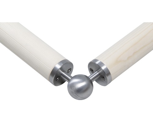 Geländerpfosten Ecke aus Holz und Edelstahl