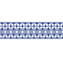 Dekorativer Fliesenhintergrund mit Rautenmuster und floralen Elementen
