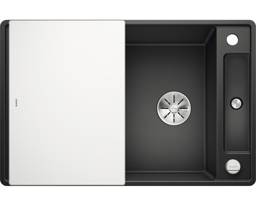 Spüle mit Abtropffläche und Siebkorb