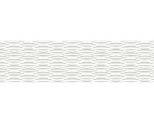 Küchenrückwand mySpotti splash Mirena 2200x600x0,2 mm Weißes 3D-Wandpaneel mit wellenförmigem Muster