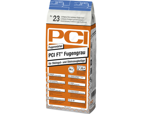 PCI Fugenmörtel FT Fugengrau für Steingut- und Steinzeugbeläge im 5 Kilogramm Sack