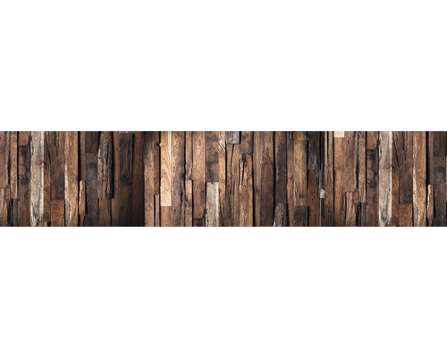 Küchenrückwand mySpotti splash Rustical Wood 2800x600x0,2 mm Wandverkleidung aus Holzpaneelen