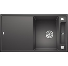 Spüle Blanco Axia III 5 S 510x915 mm mit Esche-Compound-Brückenschneidbrett felsgrau