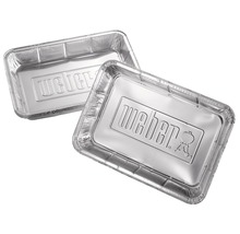 Zwei rechteckige Weber Grillschalen aus Aluminium