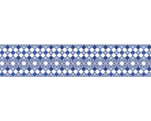 Küchenrückwand mySpotti splash Malia 2800x600x0,2 mm Fliesenbordüre mit Rautenmuster und floralen Elementen