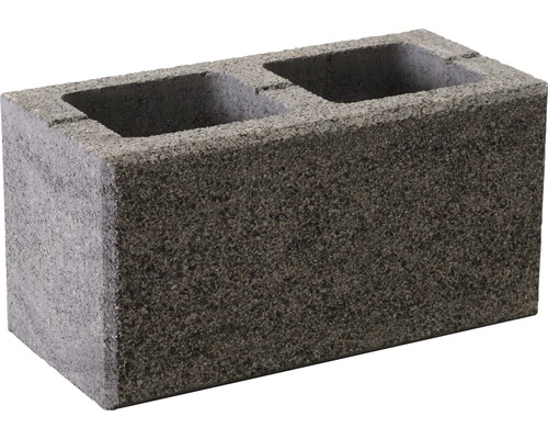 Grauer Betonblock mit zwei Aussparungen