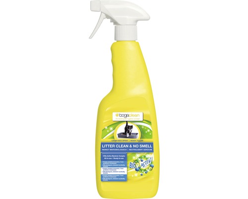 Boga Clean Katzentoiletten-Reinigungsspray in gelber Flasche