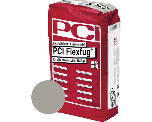 PCI Flexfug® Flexibilisierter Fugenmörtel für alle keramischen Beläge sandgrau 25 kg Flexibler Fugenmörtel PCI Flexfug für alle keramischen Beläge
