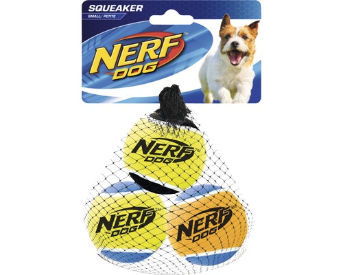 Hundespielzeug Nerf Tennisbälle mit Quietscher S 3er Pack