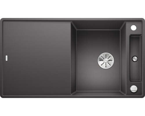 Flächenbündige Spüle Blanco Axia III 5 S-F 500x905 mm mit Glasschneidbrett felsgrau Spüle mit Abtropffläche und Ablaufsystem