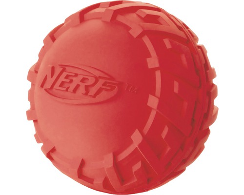Hundespielzeug Nerf Ball mit Quietsche M grün-rot