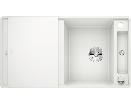 Spüle mit Abtropffläche und Siebkorb