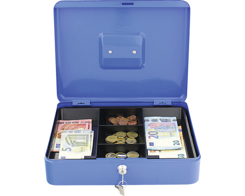 Geldkassette Rottner Traun 4 blau, Außenmaß: B, H, T: 300x90x245 mm