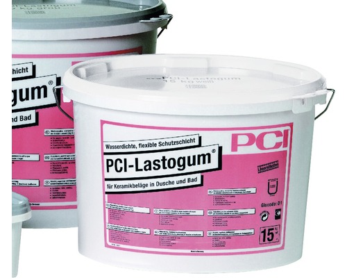 PCI Lastogum® Wasserdichte flexible Schutzschicht unter Keramikbelägen in Dusche und Bad grau 15 kg Eimer PCI Lastogum, wasserdichte flexible Schutzschicht für Keramikbeläge