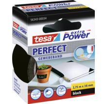 Tesa Perfect Extra Power Gewebeband, 2,75 m x 38 mm, schwarz