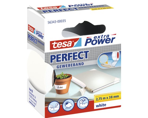 Gewebeband Tesa extra Power Perfect weiß 38 mm x 2,75 m