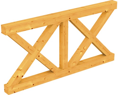 Brüstung Andreaskreuz SKAN HOLZ Fichte 170x84 cm eiche hell Holzkonstruktion mit Kreuzverstrebung