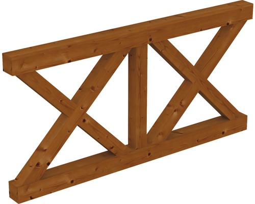 Brüstung Andreaskreuz SKAN HOLZ Fichte 170x84 cm nussbaum Holzbinder mit Kreuzstreben
