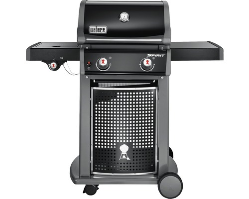 Gasgriller Weber Spirit E-220 classic schwarz mit 2 Brenner, Deckelthermometer, Fettauffangschale, Warmhalterost und Grillbesteckhalter