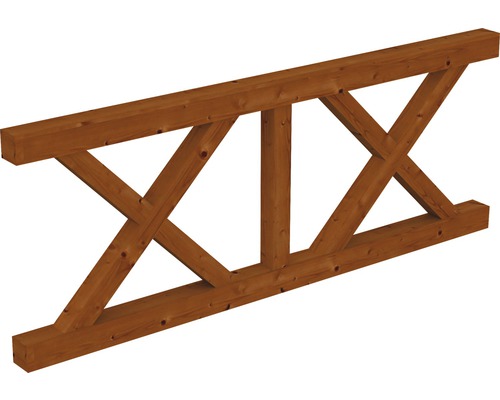 Brüstung Andreaskreuz SKAN HOLZ Fichte 220x84 cm nussbaum Holzbalken mit Verstrebungen