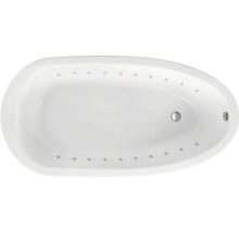 Oval geformte Badewanne mit Wasserdüsen