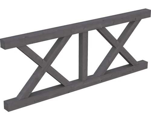 Brüstung Andreaskreuz SKAN HOLZ Fichte 220x84 cm schiefergrau Holzbinder für den Bau