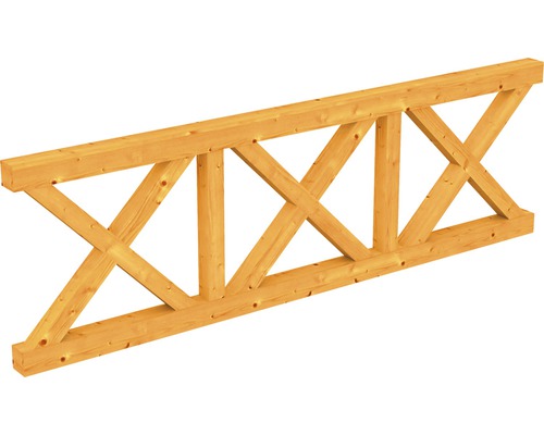 Brüstung Andreaskreuz SKAN HOLZ Fichte 270x84 cm eiche hell Holzbinder mit Kreuzverstrebungen
