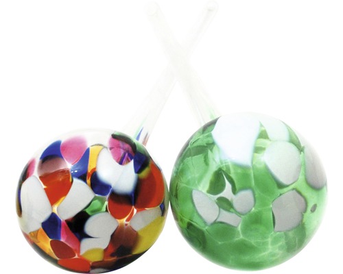 Zwei Bewässerungskugeln aus Glas