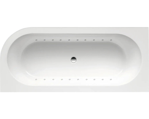 Whirlpool Ottofond Messina Corner A 178x78 cm System Komfort - Lightsystem weiß Rechteckige Badewanne mit Whirlpoolfunktion