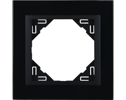 Abdeckrahmen 1-fach Logus cristal-schwarz Quadratischer Schalterrahmen für Elektroinstallationen