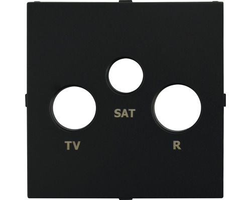 Abdeckung TV/RF/SAT Logus schwarz Abdeckung für Antennensteckdose mit Aussparungen für TV, SAT und Radio