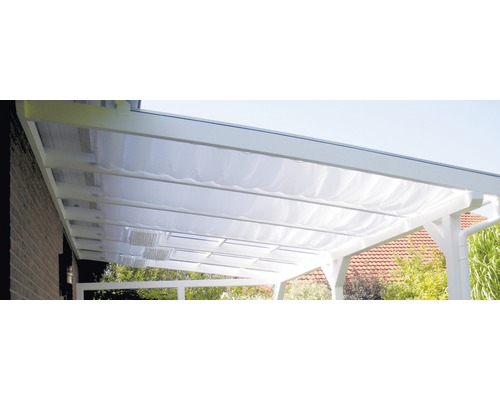 Sonnensegel SKAN HOLZ für Terrassenüberdachung 648 x 300 cm, weiß Pergola mit Stoffdach für den Außenbereich