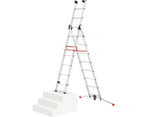 Aluminium Mehrzweckleiter in A-Form auf Treppe