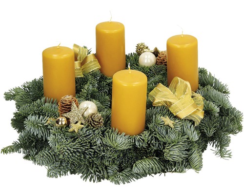 Adventkranz groß gelb