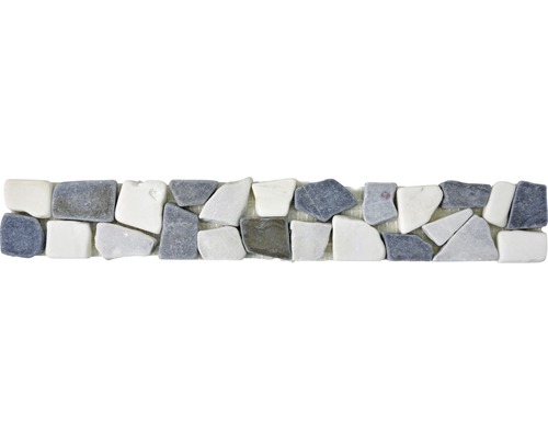 Natursteinmosaik BO Ciot GW9 5,0x30,0 cm grau weiß schwarz Mosaikfliese aus Naturstein