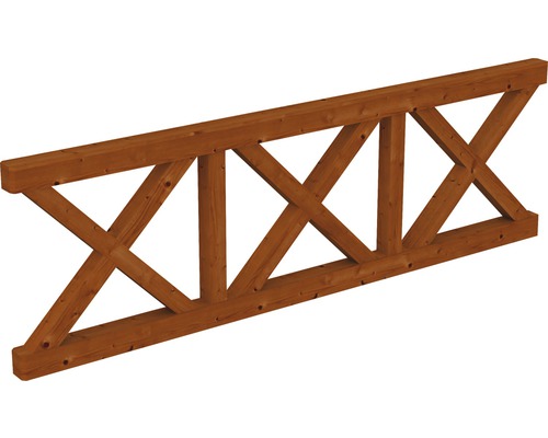 Brüstung Andreaskreuz SKAN HOLZ Douglasie 270x84 cm nussbaum Holzbalken mit Kreuzverstrebung