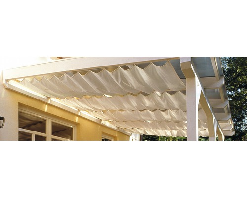 Sonnensegel SKAN HOLZ für Terrassenüberdachung 541 x 400 cm, weiß Terrasse mit beweglichem Stoffdach zur Beschattung