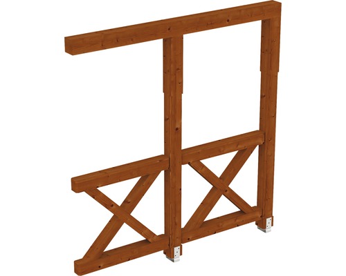 Seitenwand Andreaskreuz SKAN HOLZ Douglasie 205x210 cm nussbaum Holzrahmenstruktur mit Kreuzstreben für Gartengestaltung
