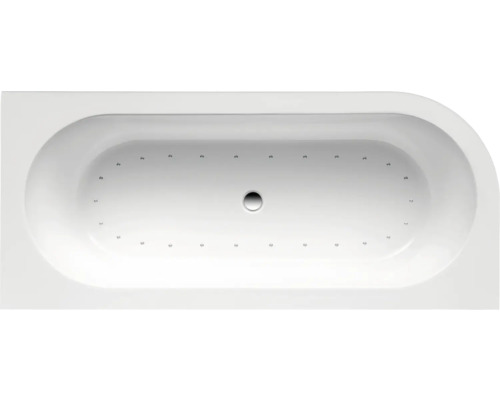 Whirlpool Ottofond Messina Corner B 178x78 cm System Komfort - Silentsystem weiß Aufnahme einer ovalen Badewanne mit Hydromassagefunktion von oben