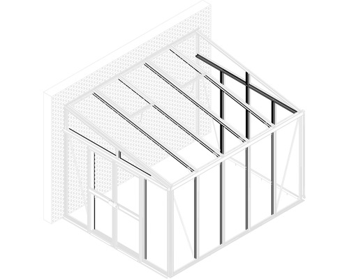 Pavillon-Nachrüstsatz Vitavia Helena, Athena 10200 weiß Gewächshaus mit Rahmen und Tür
