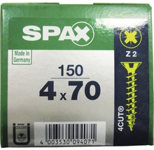 Spax Universalschraube Kreuzschlitz PZ 2, Senkkopf, Holz-Vollgewinde, 4x70 mm, 150 Stück