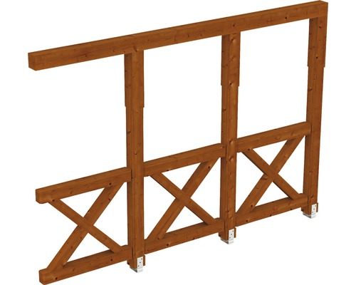 Seitenwand Andreaskreuz SKAN HOLZ Douglasie 305x210 cm nussbaum Holzkonstruktion mit Rahmen und Verstrebungen für den Garten