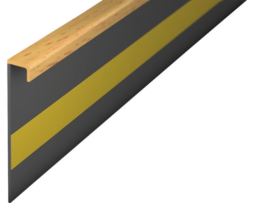 Teppich-Einklebeleiste ohne Steg PVC buche 7x50x2500 mm Rammschutzprofil aus Holz und Kunststoff