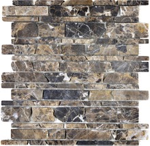 Mosaikmatte aus Naturstein mit rechteckigen Steinen