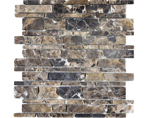 Natursteinmosaik Marmor MOS Brick 285 27,5x30,0 cm braun