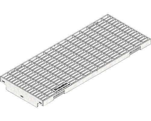 Hauraton Faserfix KS 150 Gitterrost mit horizontaler Schubsicherung MW 30/10 500 mm x 199 mm x 20 mm