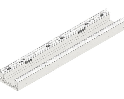 Hauraton Faserfix KS 100 Entwässerungsrinne Unterteil flach Typ 100 aus faserbewehrtem Beton 1000 mm x 160 mm x 100 mm