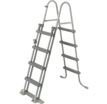 Graue Poolleiter mit Stufen zum Ein- und Aussteigen