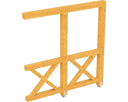 Seitenwand Andreaskreuz SKAN HOLZ 205x210 cm eiche hell Holzkonstruktion mit Kreuzstreben für den Gartenbau