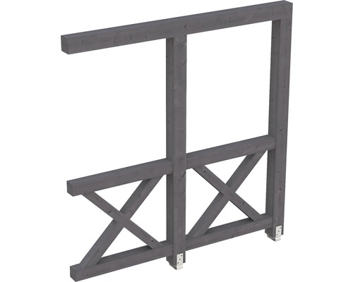 Seitenwand Andreaskreuz SKAN HOLZ 205x210 cm schiefergrau Holzrahmenkonstruktion für den Garten